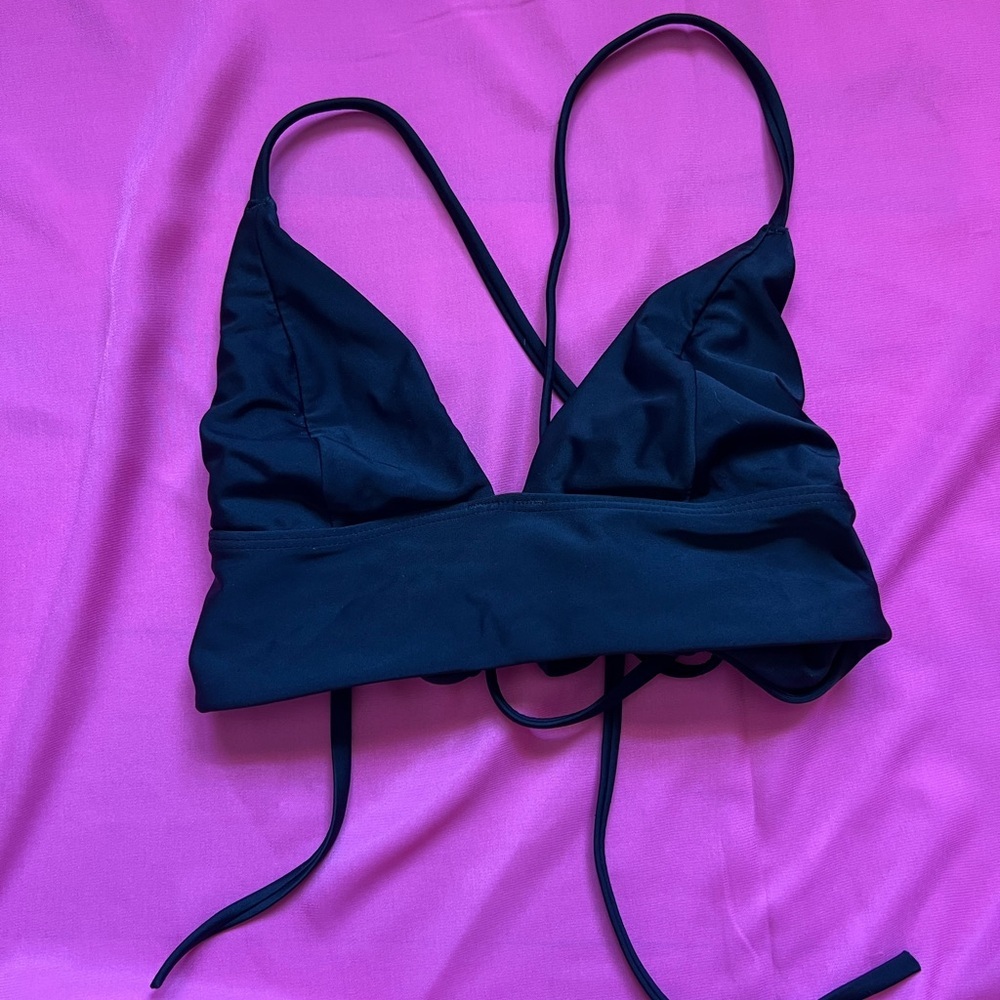Hollister Black Strappy Swim Top